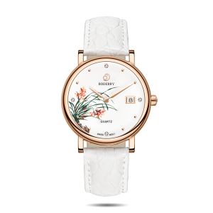 flower swiss quartz movement watch | rose gold & orchid