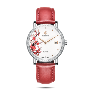 flower swiss quartz movement watch | silver & plum blossom