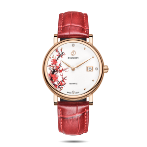 flower swiss quartz movement watch | rose gold & plum blossom