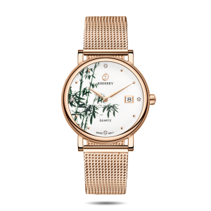 flower swiss quartz movement watch | rose gold & bamboo