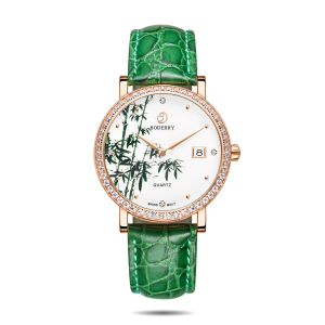 flower swiss quartz movement watch| rose gold & bamboo