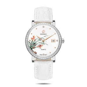 flower swiss quartz movement watch | silver & orchid