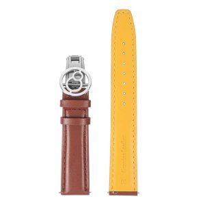 brown genuine leather strap with spring buckle | suitable for all watches with 20mm lug width