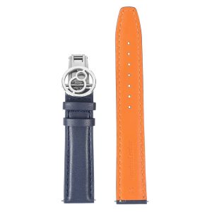 blue genuine leather strap with spring buckle | suitable for all watches with 20mm lug width