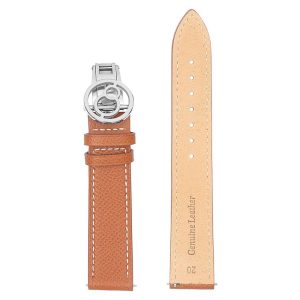 brown lychee grain cowhide strap with spring buckle | suitable for all watches with 20mm lug width