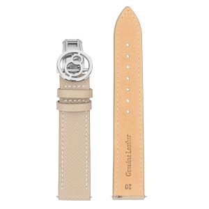 boderry khaki lychee grain cowhide strap with spring buckle | suitable for all watches with 20mm lug width