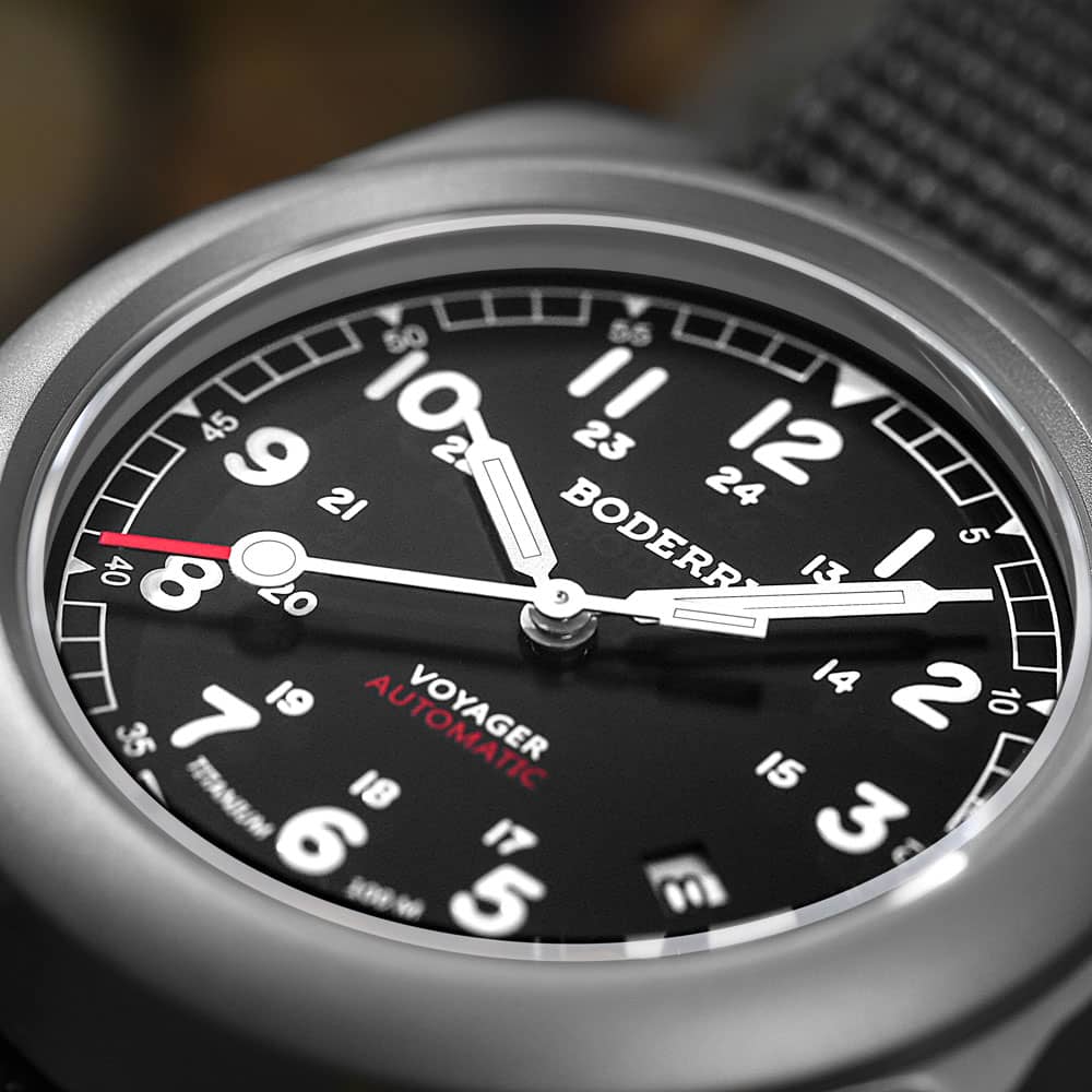 voyager 100m waterproof titanium automatic field watch | black voyager 100m waterproof titanium automatic field watch | black