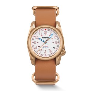 voyager 100m waterproof bronze automatic field watch | white