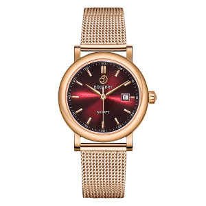 classic 32mm swiss quartz movement watch | rose gold & claret