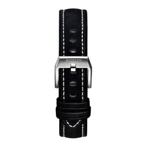 boderry black leather straps | suitable for all watches with 20mm lug width