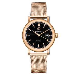 classic 32mm swiss quartz movement watch | rose gold & black