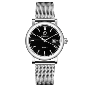 classic 32mm swiss quartz movement watch | silver & black