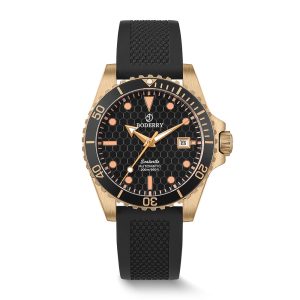 seaturtle.ocean(bronze) automatic bronze diver watch | black/fkm rubber