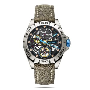 urban skeleton(titanium) ver 2.0 silver hands 3 hand hi beat(28,800 bph) with 72 hrs power reserve automatic watch | blue dial