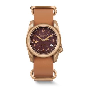 voyager 100m waterproof bronze automatic field watch | red