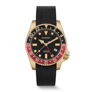 admiral gmt 200m waterproof bronze automatic diver watch | black