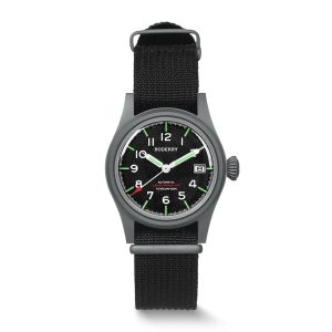 landmaster 100m waterproof titanium automatic field watch | black
