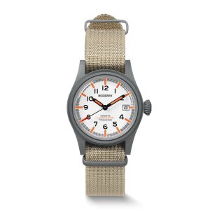 landmaster 100m waterproof titanium automatic field watch | white