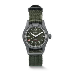 landmaster 100m waterproof titanium automatic field watch | green
