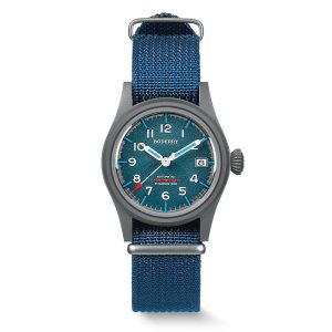 landmaster 100m waterproof titanium automatic field watch | blue