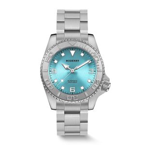admiral 3 hand no date 200m waterproof titanium automatic diver watch | glacier blue