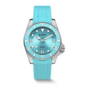 admiral 3 hand no date 200m waterproof titanium automatic diver watch | glacier blue(ceramic bezel)