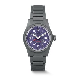 landmaster gmt – titanium automatic tritium field watch | purple bracelet