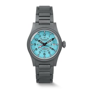 landmaster gmt – titanium automatic tritium field watch | ice blue bracelet