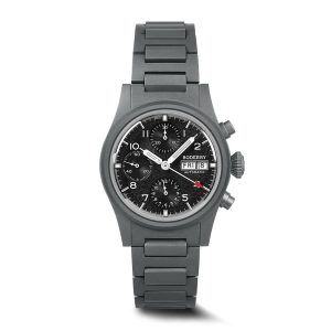 landmaster chronograph – titanium automatic tritium field watch | black bracelet
