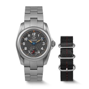 voyager s72 – 72 hour power reserve titanium automatic field watch, 100m water resistant | grey/bracelet