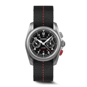 voyager chronograph titanium mechanical field watch, 100m water resistant | black