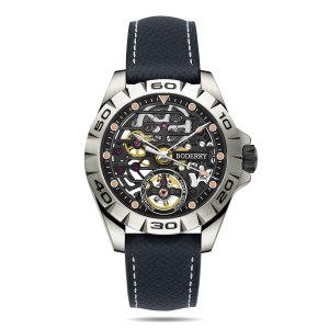urban skeleton(titanium) ver 2.0 silver hands 3 hand hi beat(28,800 bph) with 72 hrs power reserve automatic watch | black dial