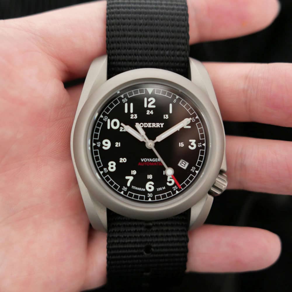 voyager 100m waterproof titanium automatic field watch | black voyager 100m waterproof titanium automatic field watch | black