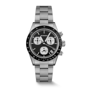 goldace 100m wr titanium mecha quartz chronograph watch | black