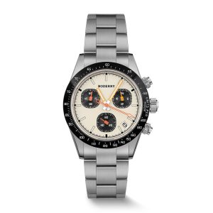 goldace 100m wr titanium mecha quartz chronograph watch | cream