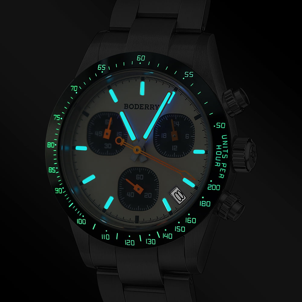 goldace 100m wr titanium mecha quartz chronograph watch | cream goldace 100m wr titanium mecha quartz chronograph watch | cream