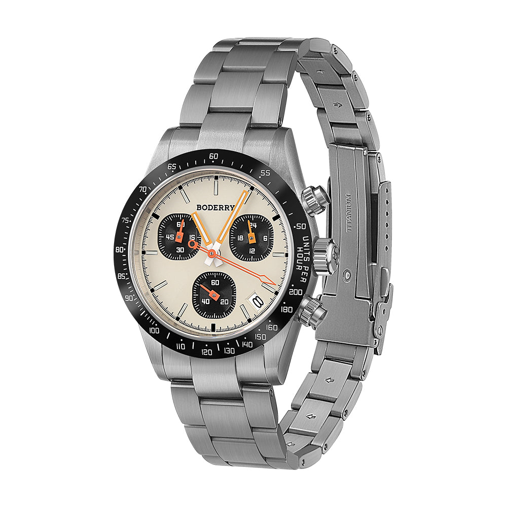 goldace 100m wr titanium mecha quartz chronograph watch | cream goldace 100m wr titanium mecha quartz chronograph watch | cream