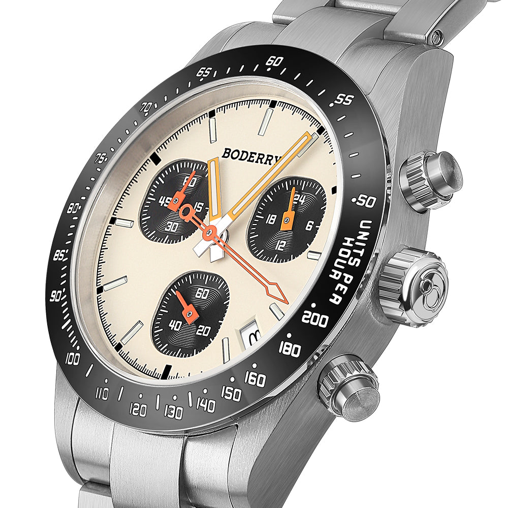 goldace 100m wr titanium mecha quartz chronograph watch | cream goldace 100m wr titanium mecha quartz chronograph watch | cream