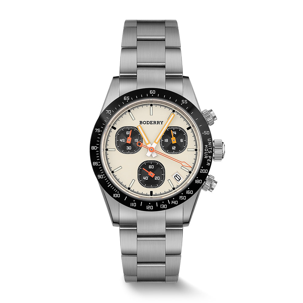 goldace 100m wr titanium mecha quartz chronograph watch | cream goldace 100m wr titanium mecha quartz chronograph watch | cream